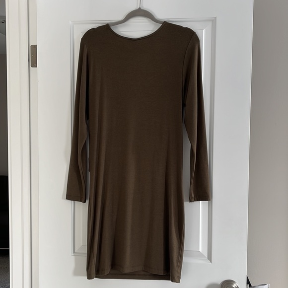 ONLY Olive Green Bodycon Midi Dress Large - Picture 4 of 4